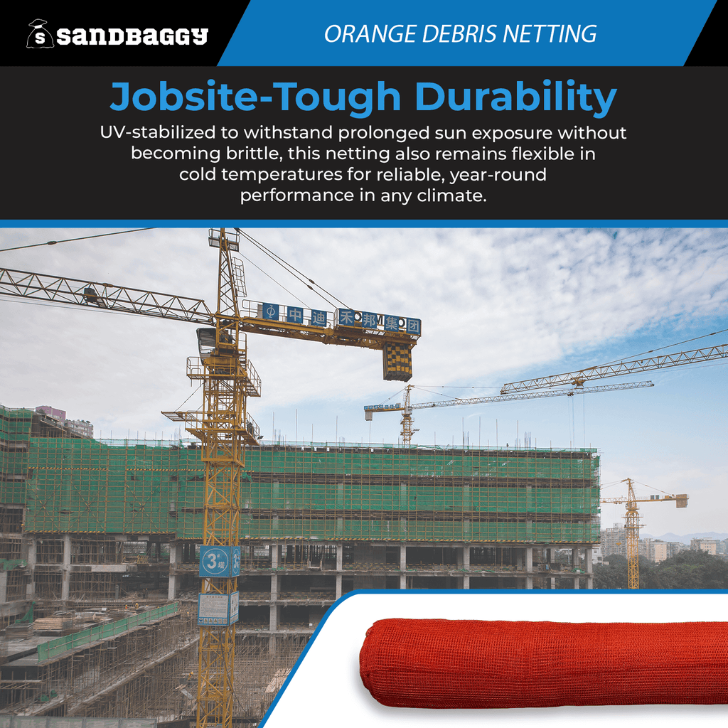 Jobsite Tough Durability debris netting 