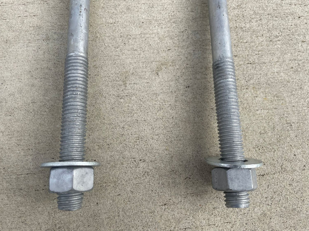 5/8" x 10" Threaded Concrete Anchor L-Bolts (Nuts & Washers Included) - Galvanized