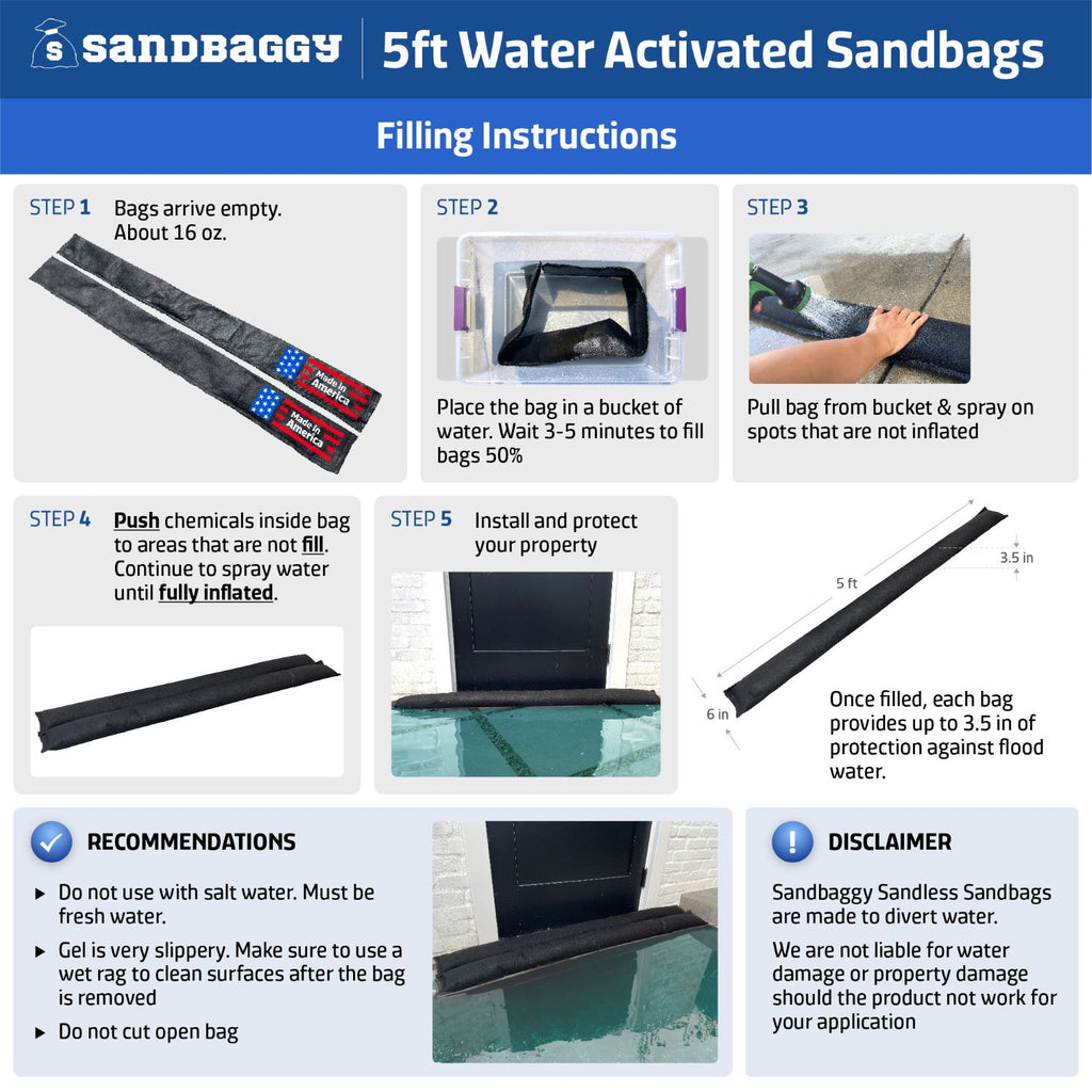 how to inflate (saturate) water activated sandbags