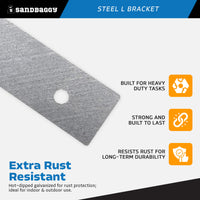 5" galvanized flat corner brace - hot dipped galvanized