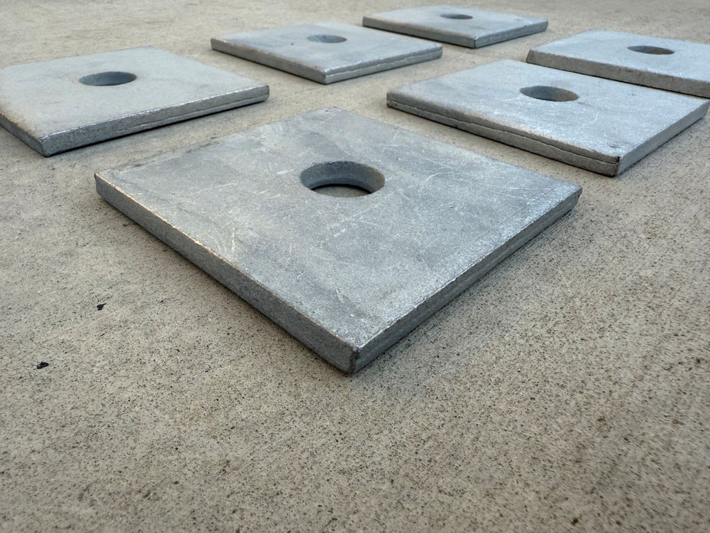 1" diameter square plate washers - hot dipped galvanized