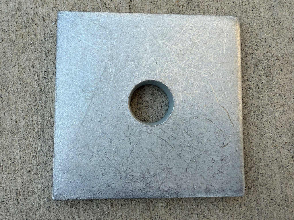 5" x 5" Square Plate Washer (Galvanized) - 1" Anchor Bolt Diameter