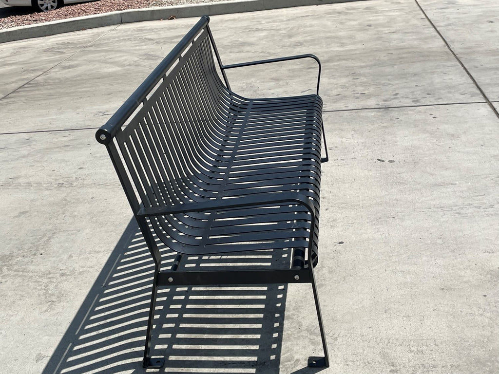 heavy duty metal park bench