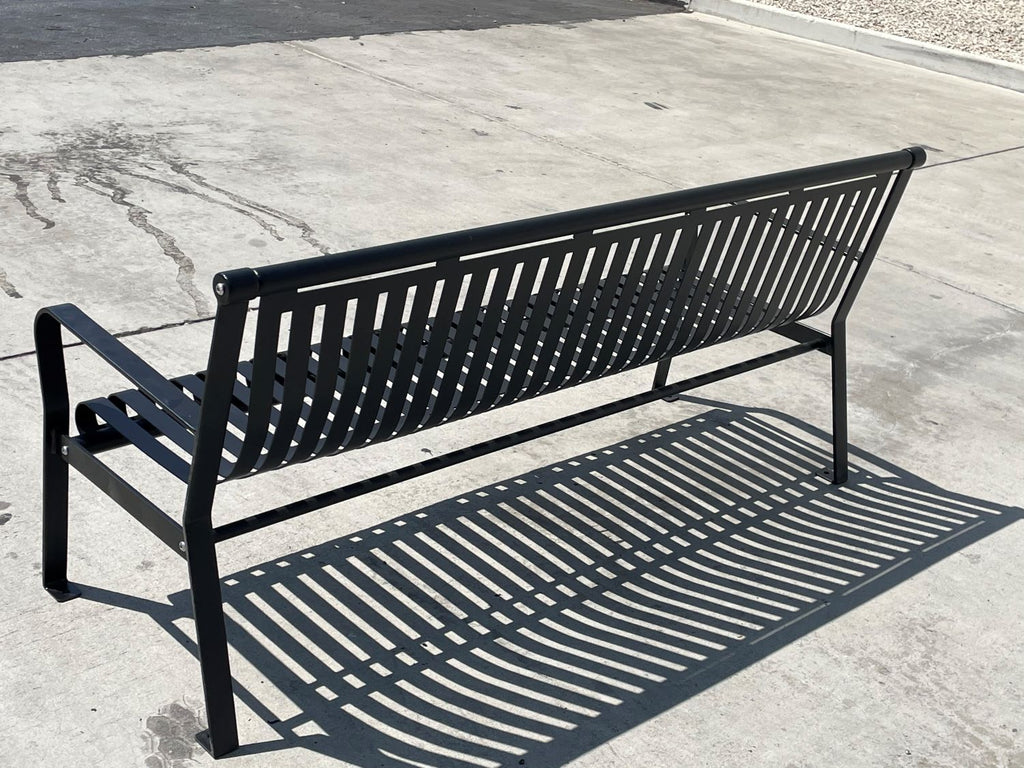 6 ft long black outdoor park bench