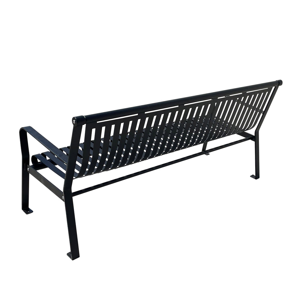 6 ft long black outdoor park bench