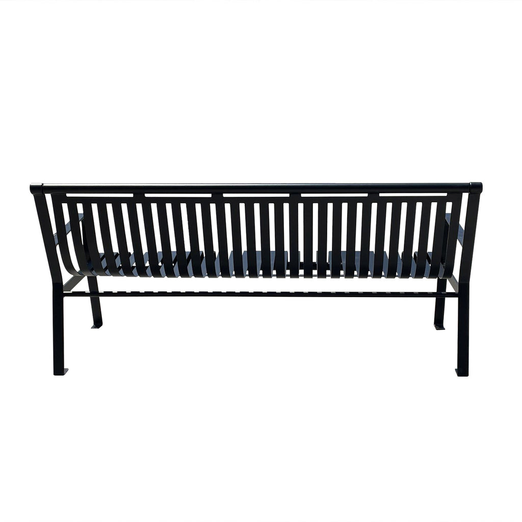 slatted commercial public bench