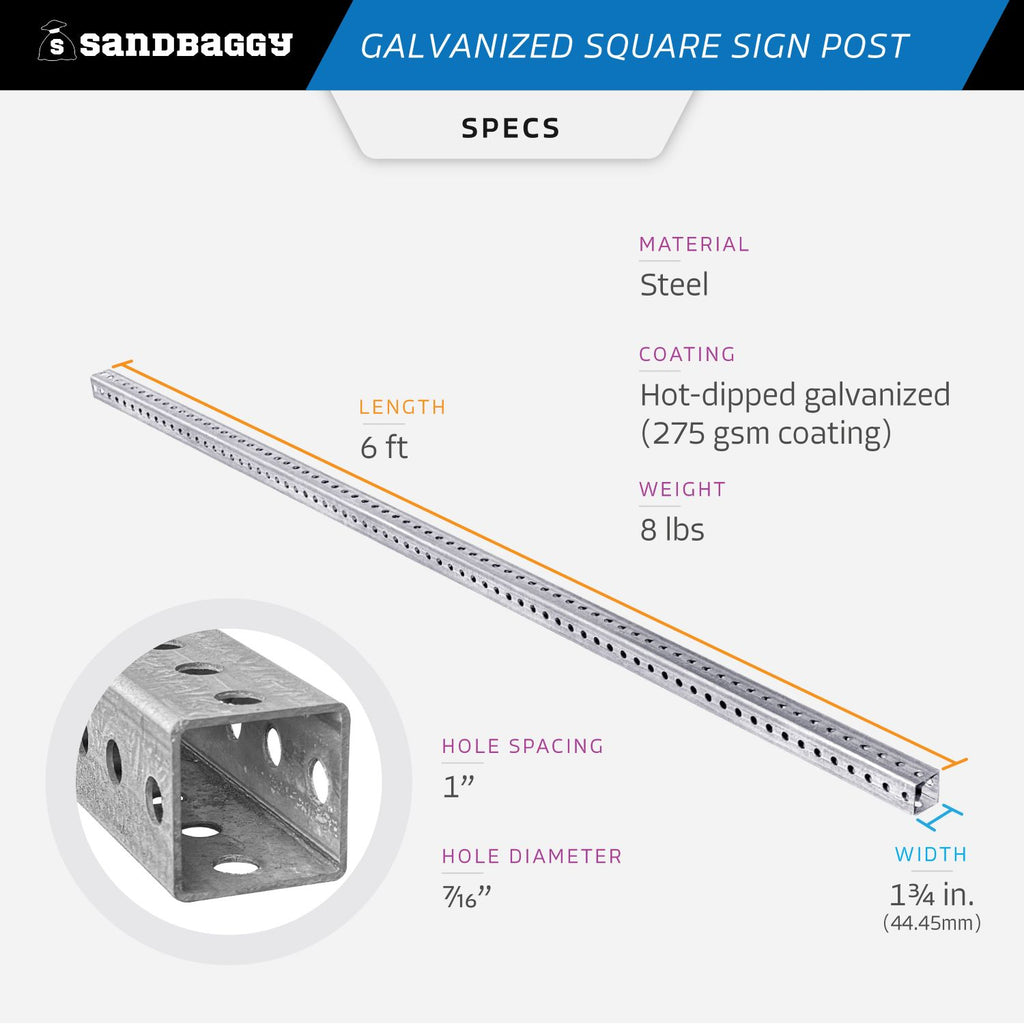 6 ft square sign post for sale