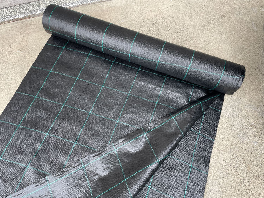 black garden fabric with grid for precise planting