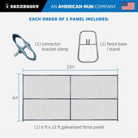 6 ft x 12 ft Temporary Chain Link Fence Panel Kit