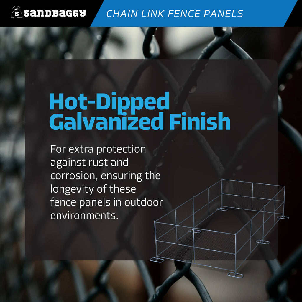 6 ft x 12 ft Chain Link Fence Panel - Hot Dipped Galvanized