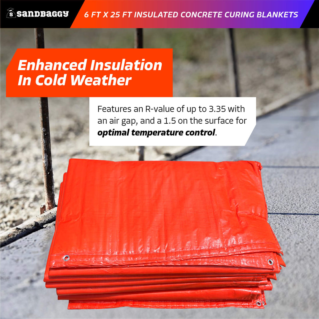 6 ft x 25 ft concrete curing blanket - R Value 3.35