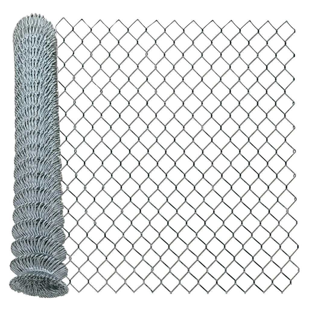 6 ft x 50 ft Galvanized Chain Link Fence Roll - 11.5 Gauge Steel ...