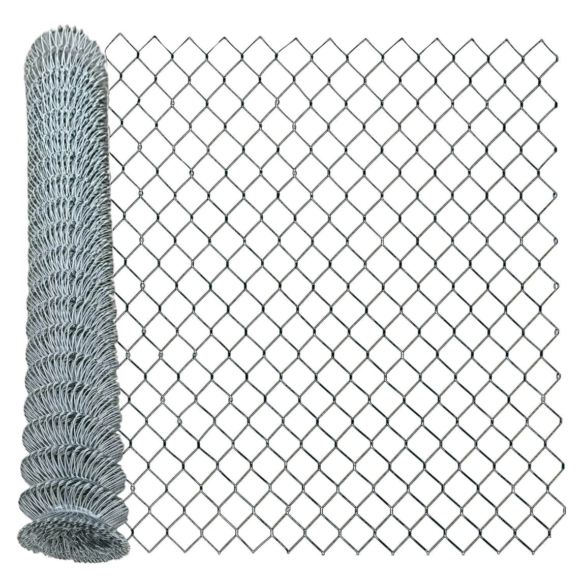 6 ft x 50 ft Galvanized Chain Link Fence Roll - 11.5 Gauge Steel – Sandbaggy