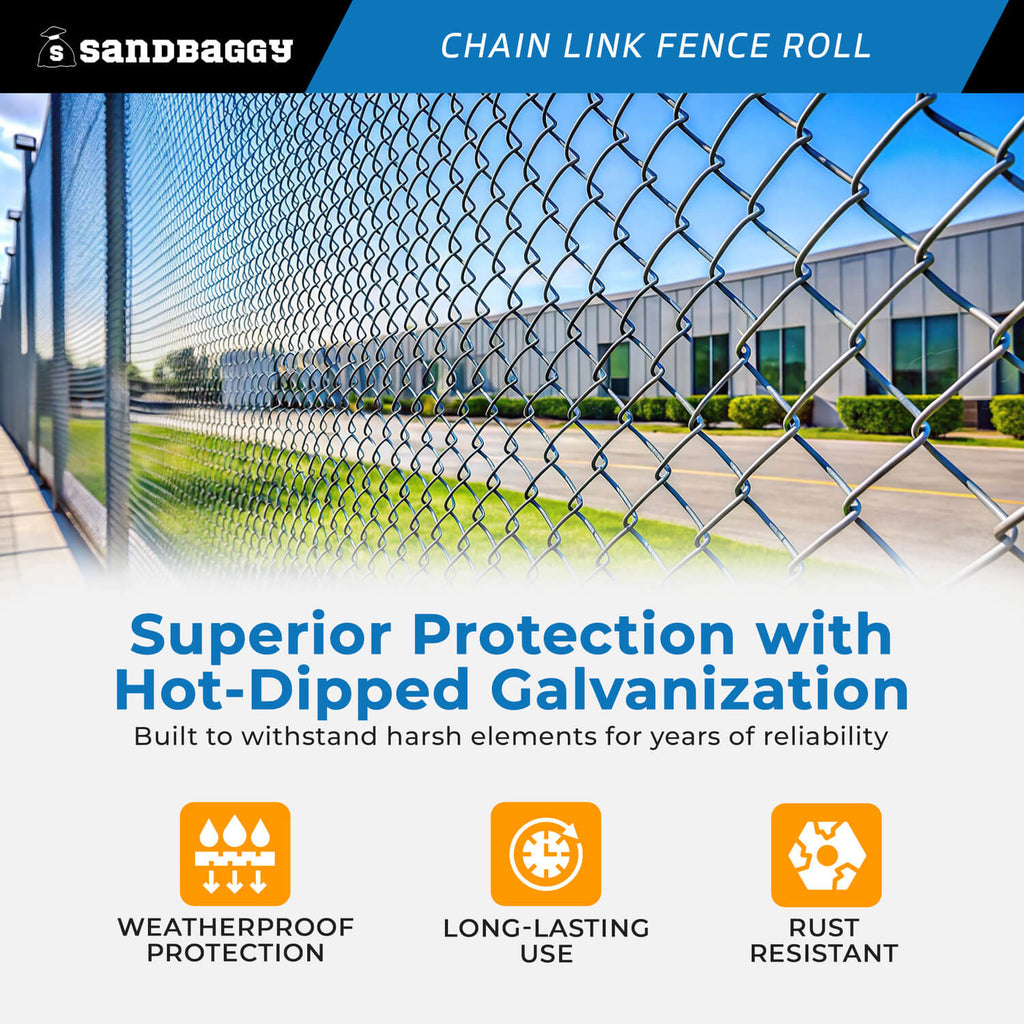 6 ft x 50 ft galvanized chain link fence roll - hot dipped galvanized