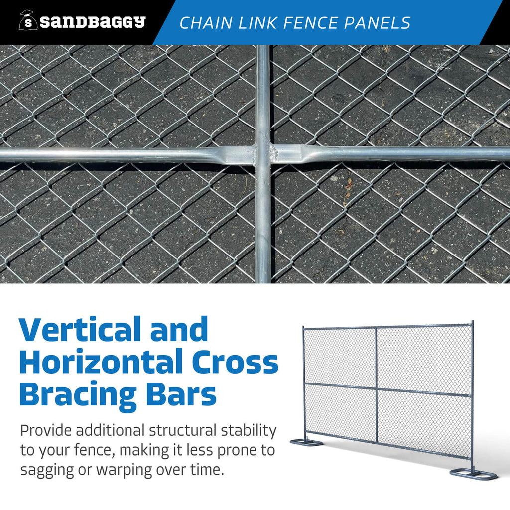 6 ft x 8 ft Temporary Chain Link Fence Panel (Galvanized)