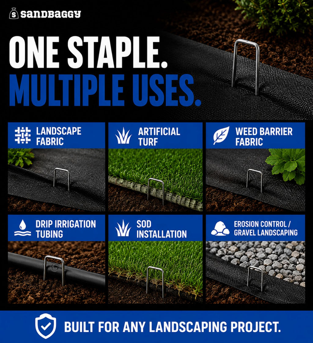 6 in. 9-GAUGE Steel Landscape Staples - Heavy Duty