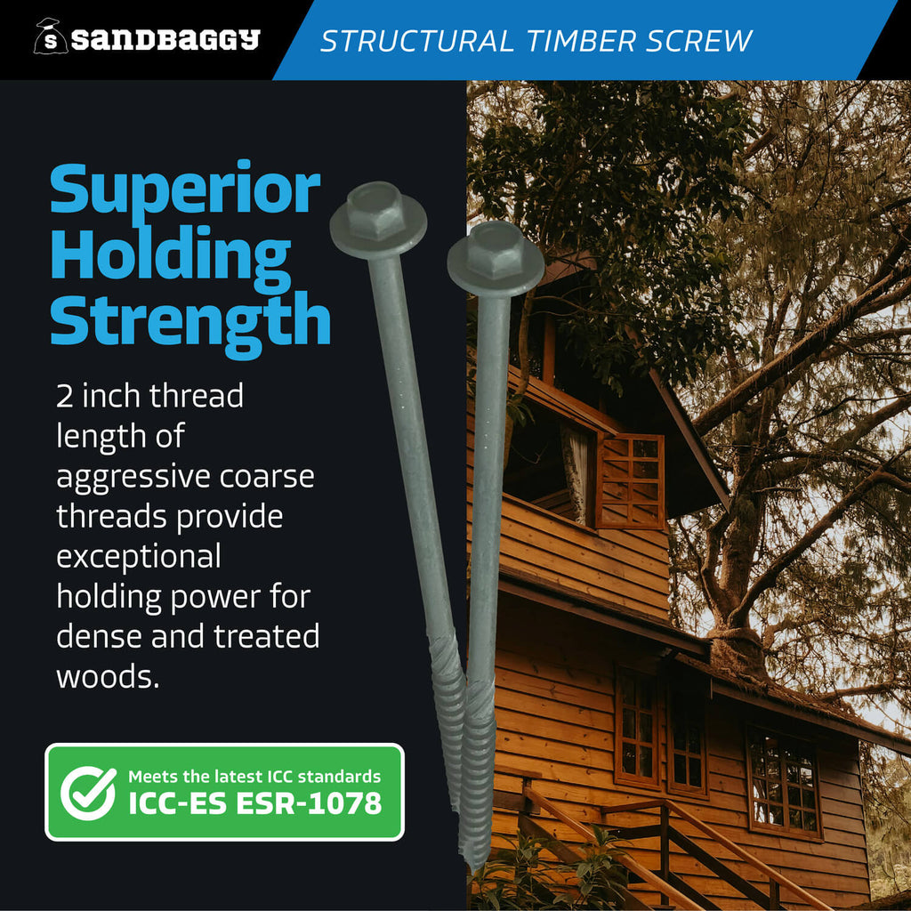 6" timber screws - coarse threads