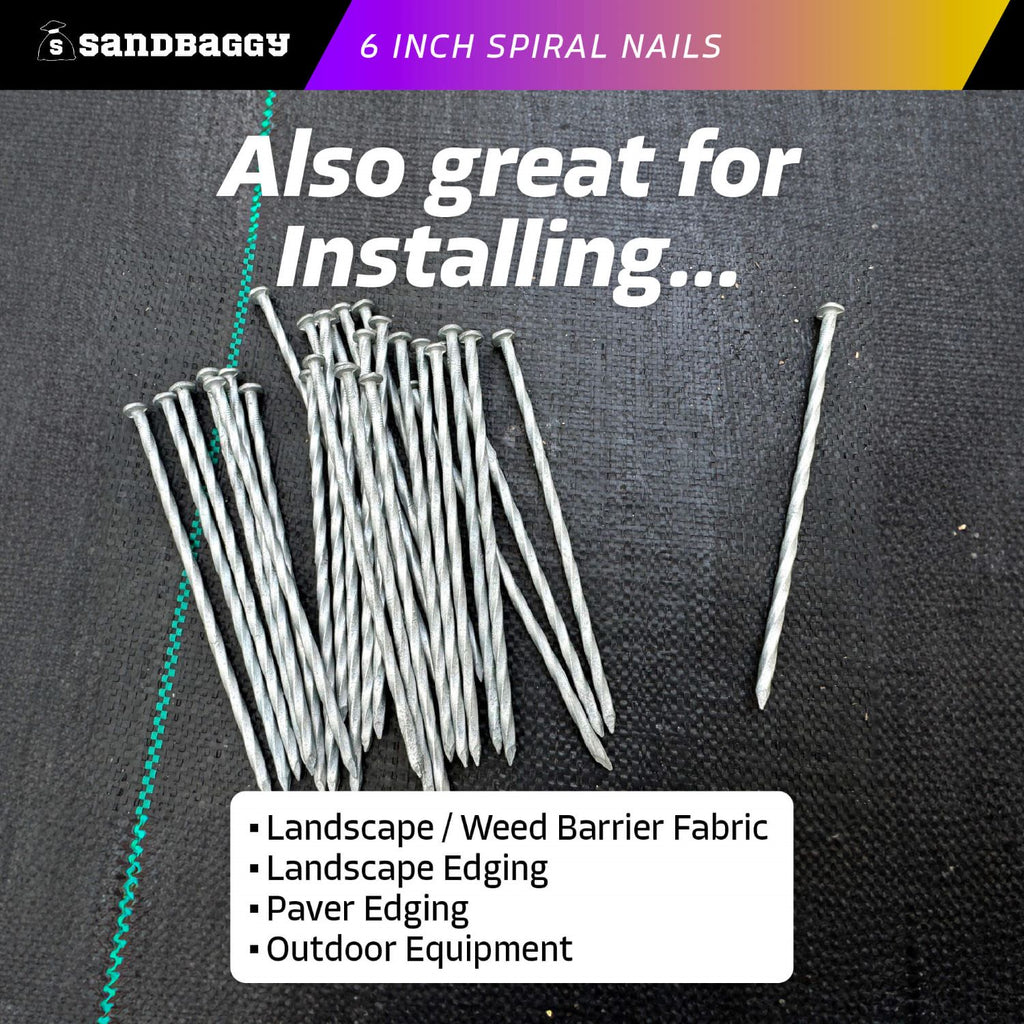 6 inch nails for landscape fabric, weed barrier, paver edging, landscape edging