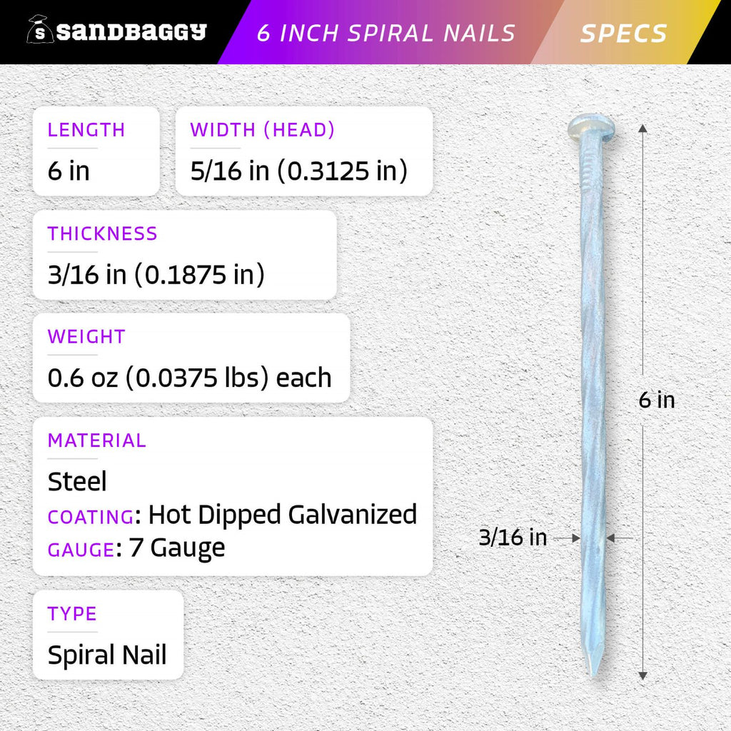 6 inch artificial turf nails specifications
