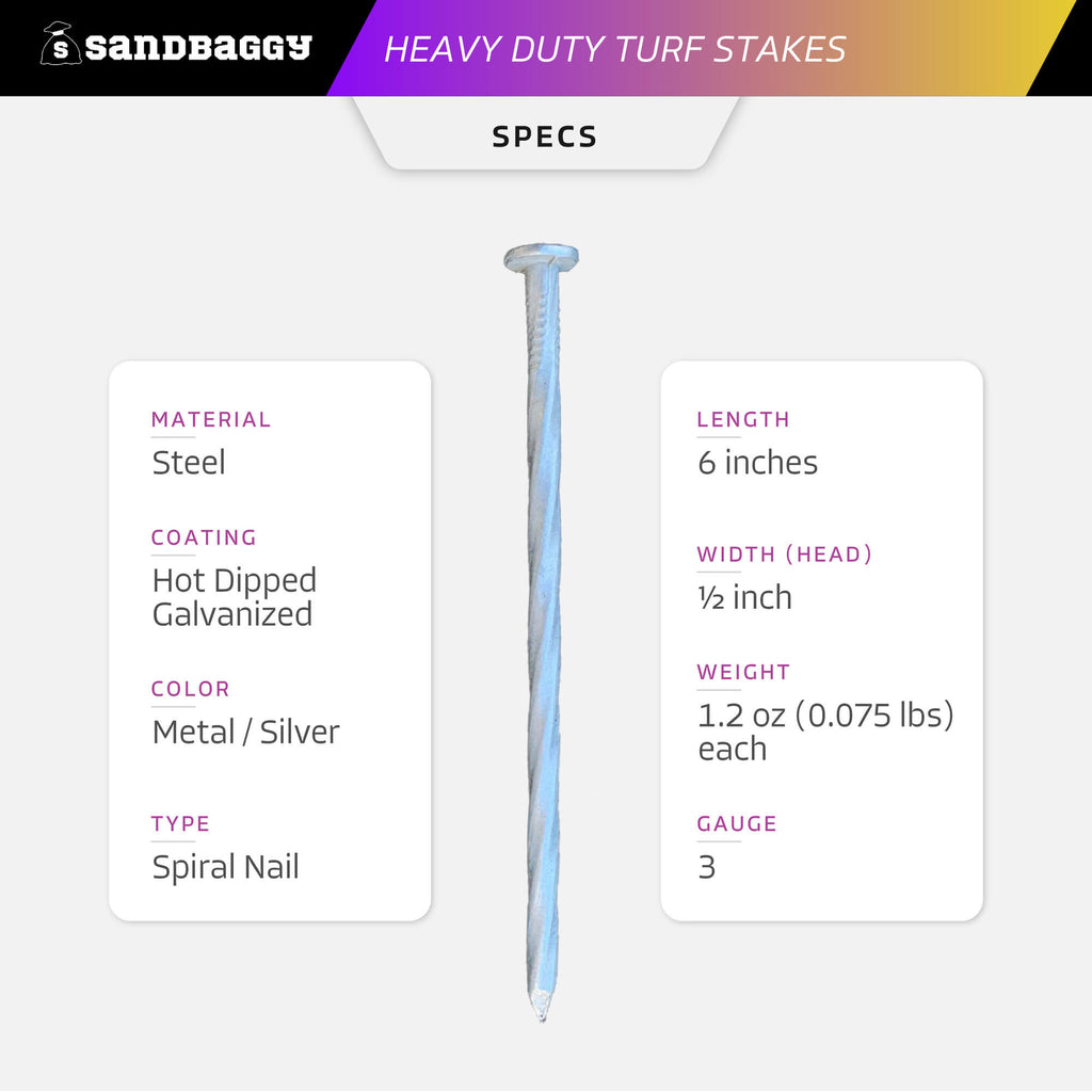 heavy duty 6 inch artificial turf nails specs