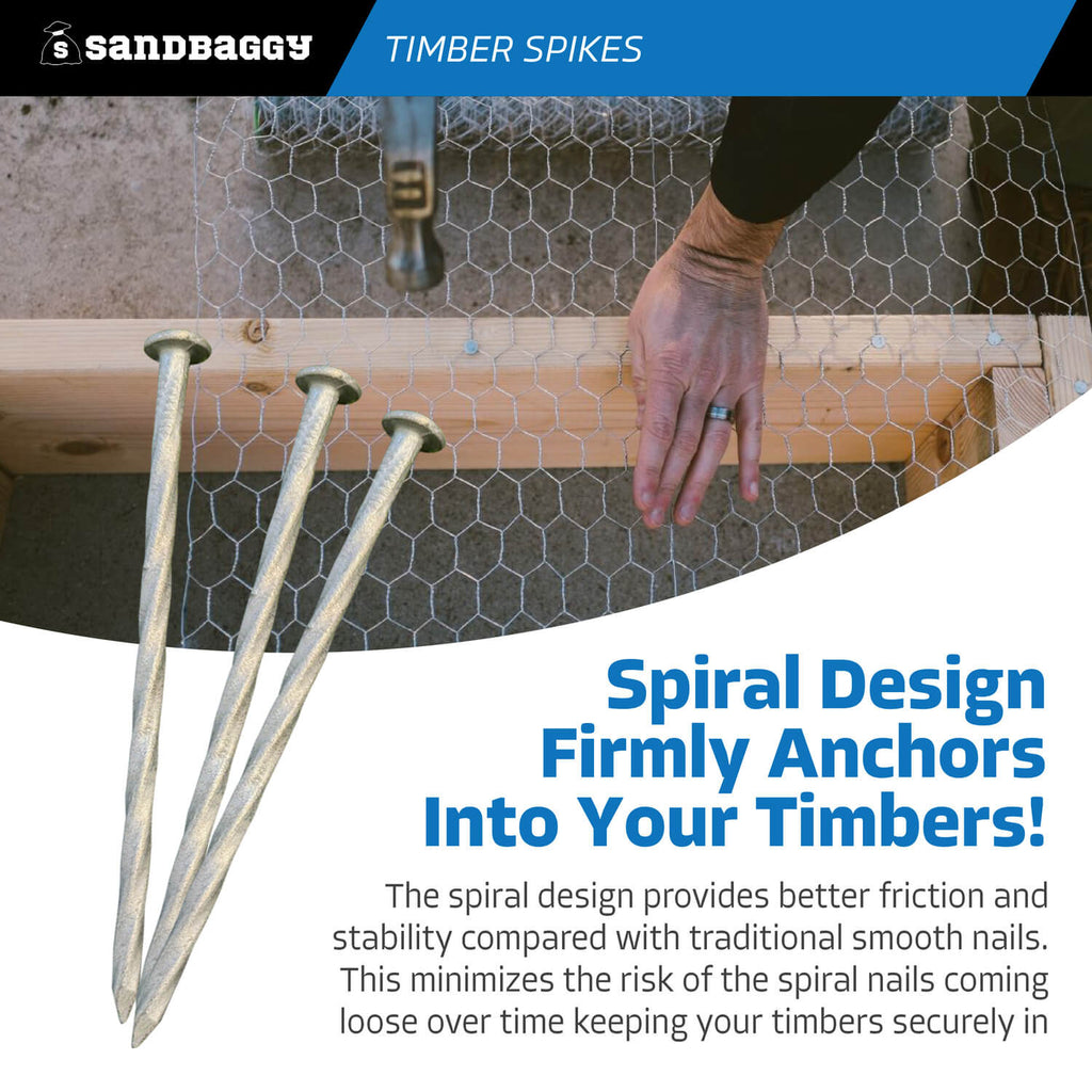 spiral 6 inch landscape timber spikes