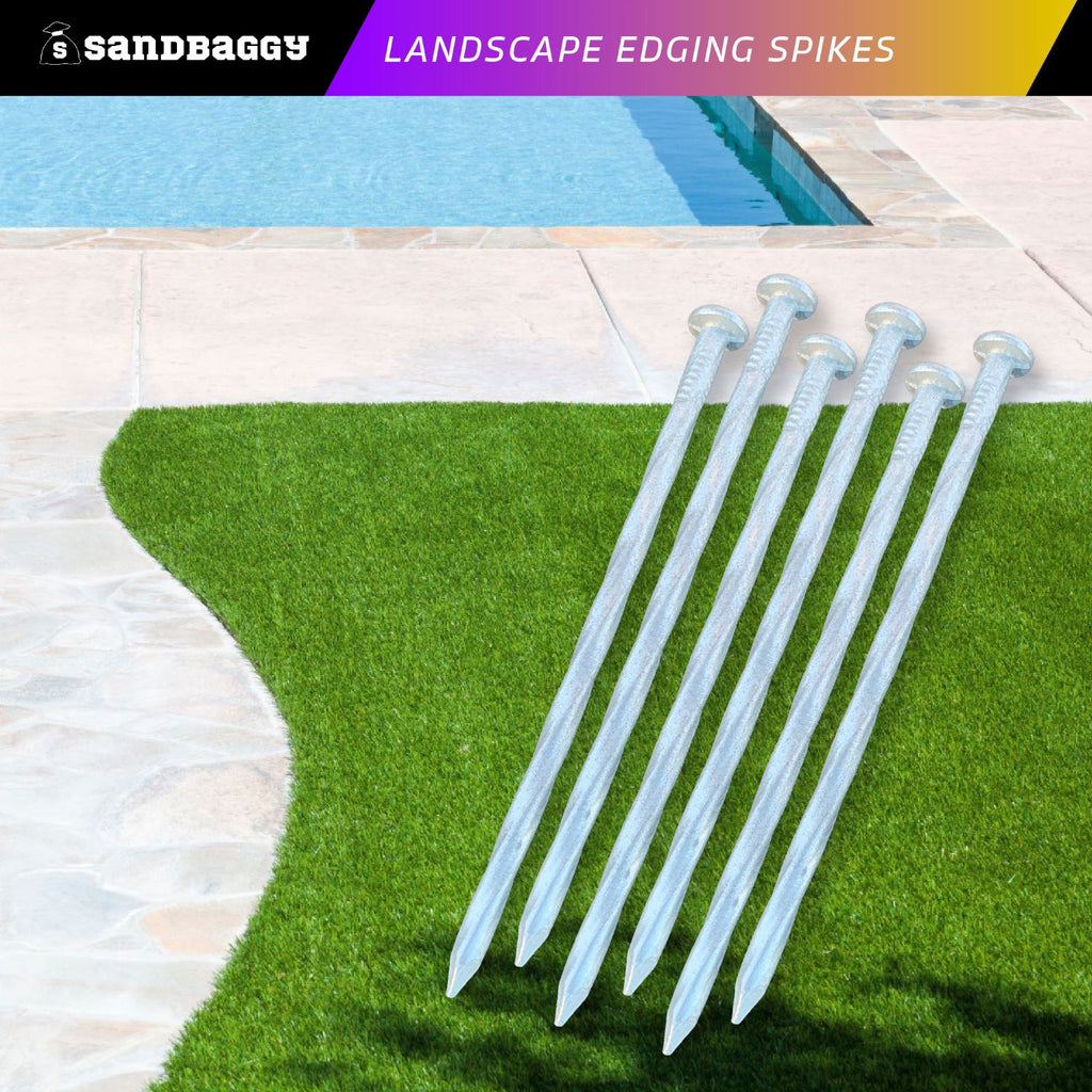 landscape edging spikes install turf