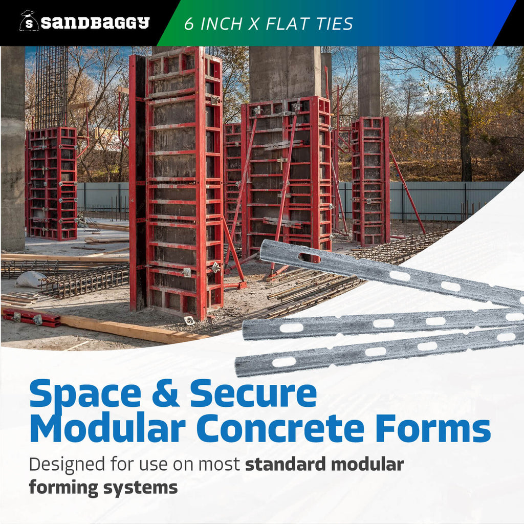 6" x flat ties for standard modular concrete forming systems (symons)