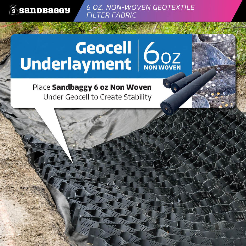 6 oz non woven geotextile fabric geocell underlayment