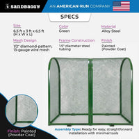 6.5x3x6.5 ft Security Backflow Cage Specs