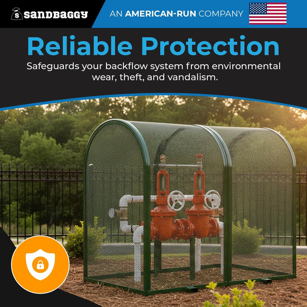 6.5’ x 3’ x 6.5’ Durable Backflow Security Cage – Backflow Preventer Enclosure (Green)