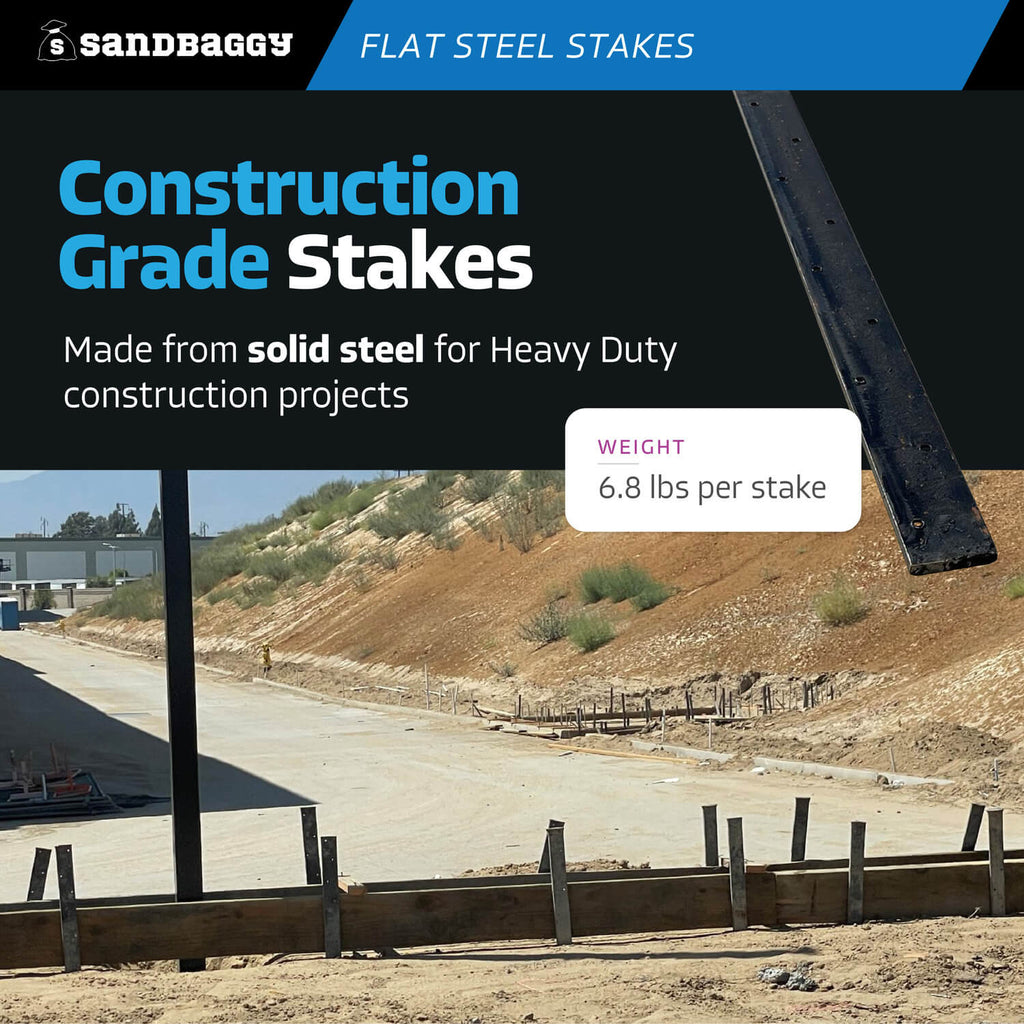 60 inch flat steel stakes - construction