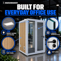 Modern soundproof office pod providing a private workspace for meetings, video calls, and focused work