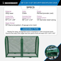 66x24x40 security backflow cage