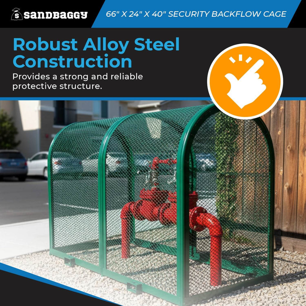66" x 24" x 40" Durable Backflow Security Cage – Backflow Preventer Enclosure (Green)