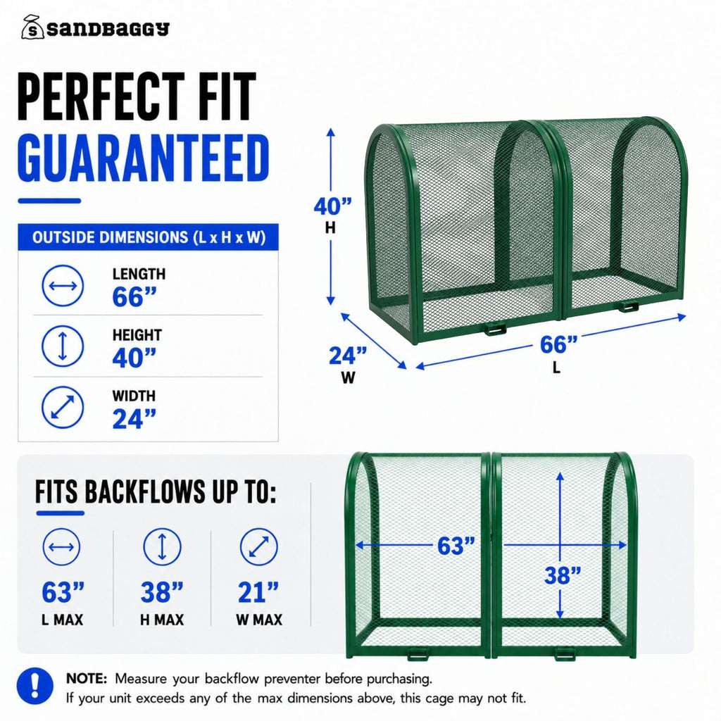 66x24x40 backflow cage - fits backflows up to 63" L x 38" W x 21" W