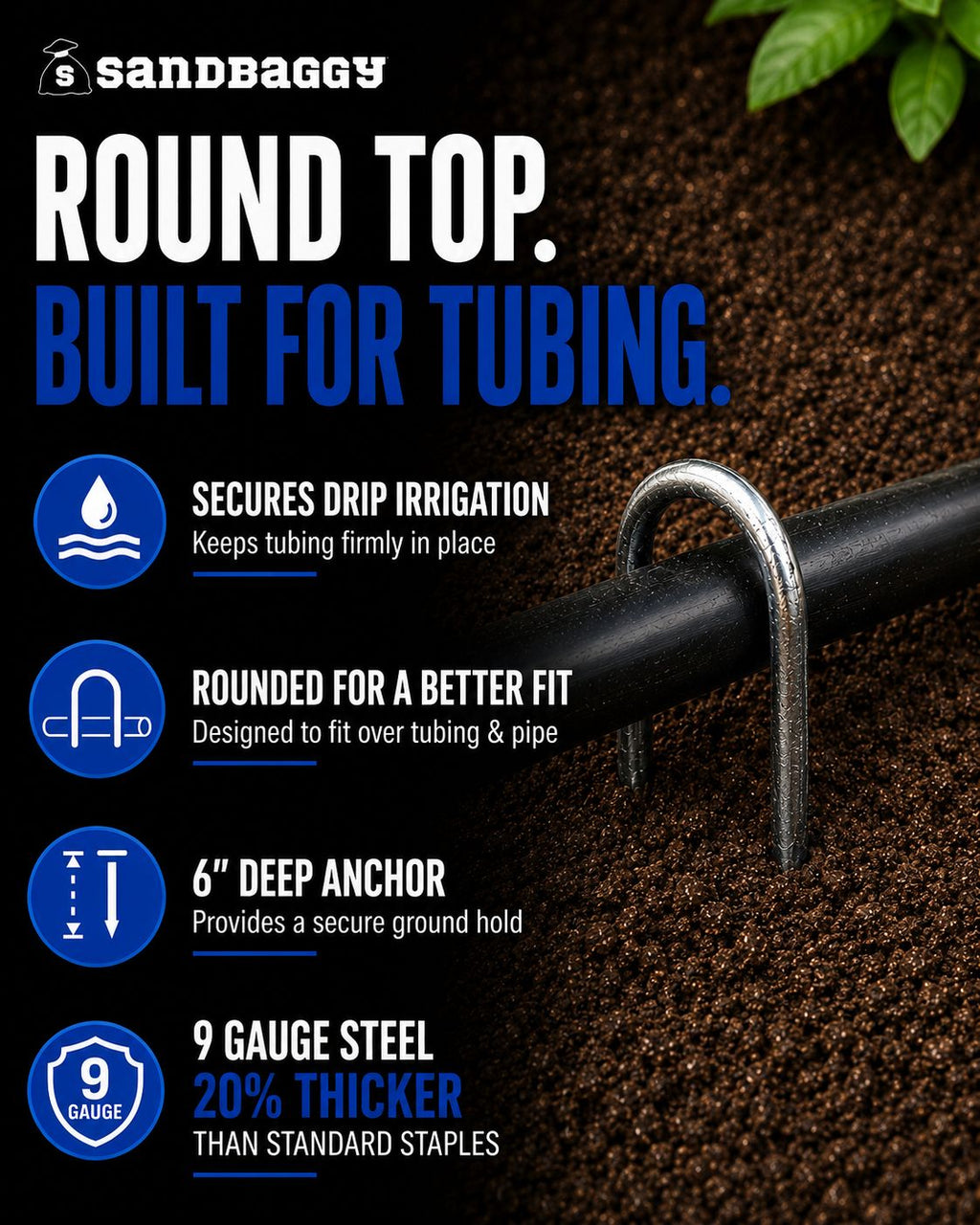 6-inch galvanized staples - built for tubing 