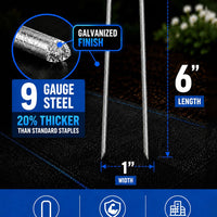6-inch galvanized staples - 9 gauge 