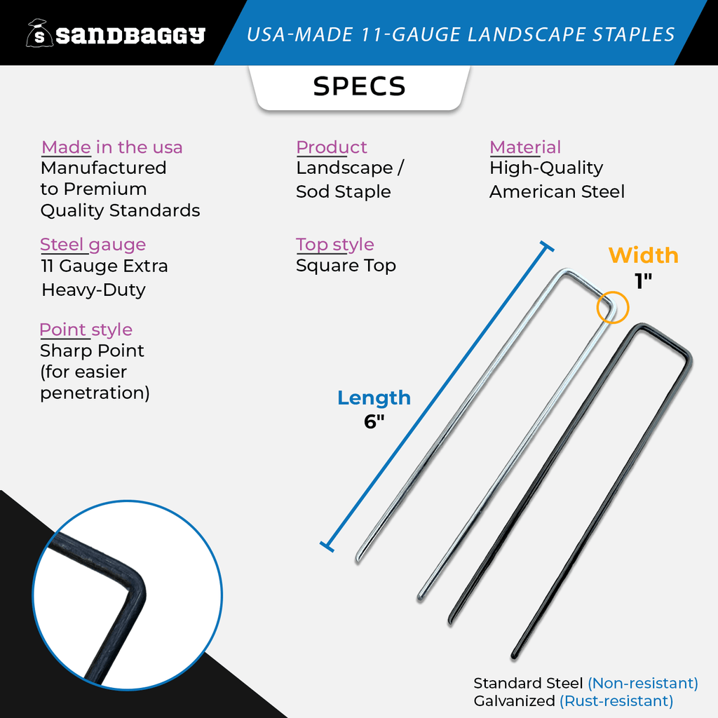 landscape staples 11 gaude square top specifications