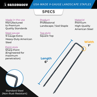 landscape staples specifications
