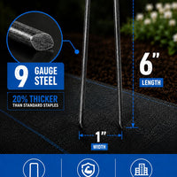 6 in. 9-GAUGE Steel Landscape Staples - Heavy Duty