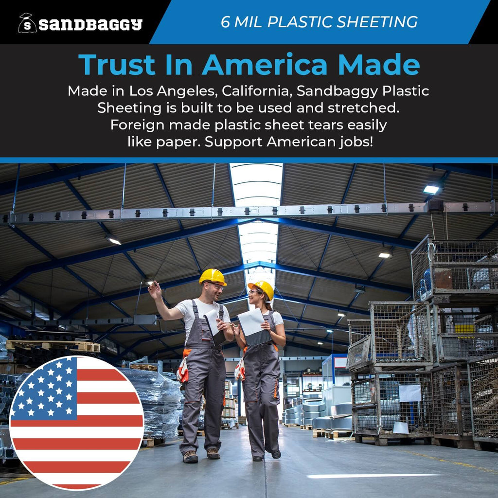 6 Mil Clear Plastic Sheeting Roll - Polyethylene Visqueen | USA Made