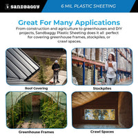 6 Mil Clear Plastic Sheeting Roll - Polyethylene Visqueen | USA Made