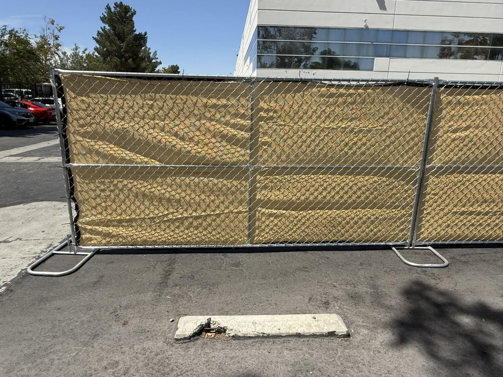 Chain Link Fence Privacy Screen - 6ft x 50ft UV Resistant HDPE (Beige)