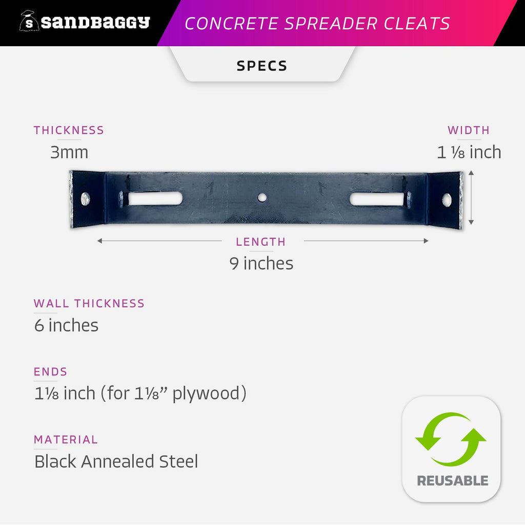 6" x 1 ⅛" Concrete Spreader Cleats SPECS