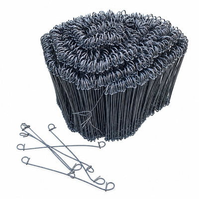 6 inch double loop rebar wire ties - 16 gauge steel bulk bundle