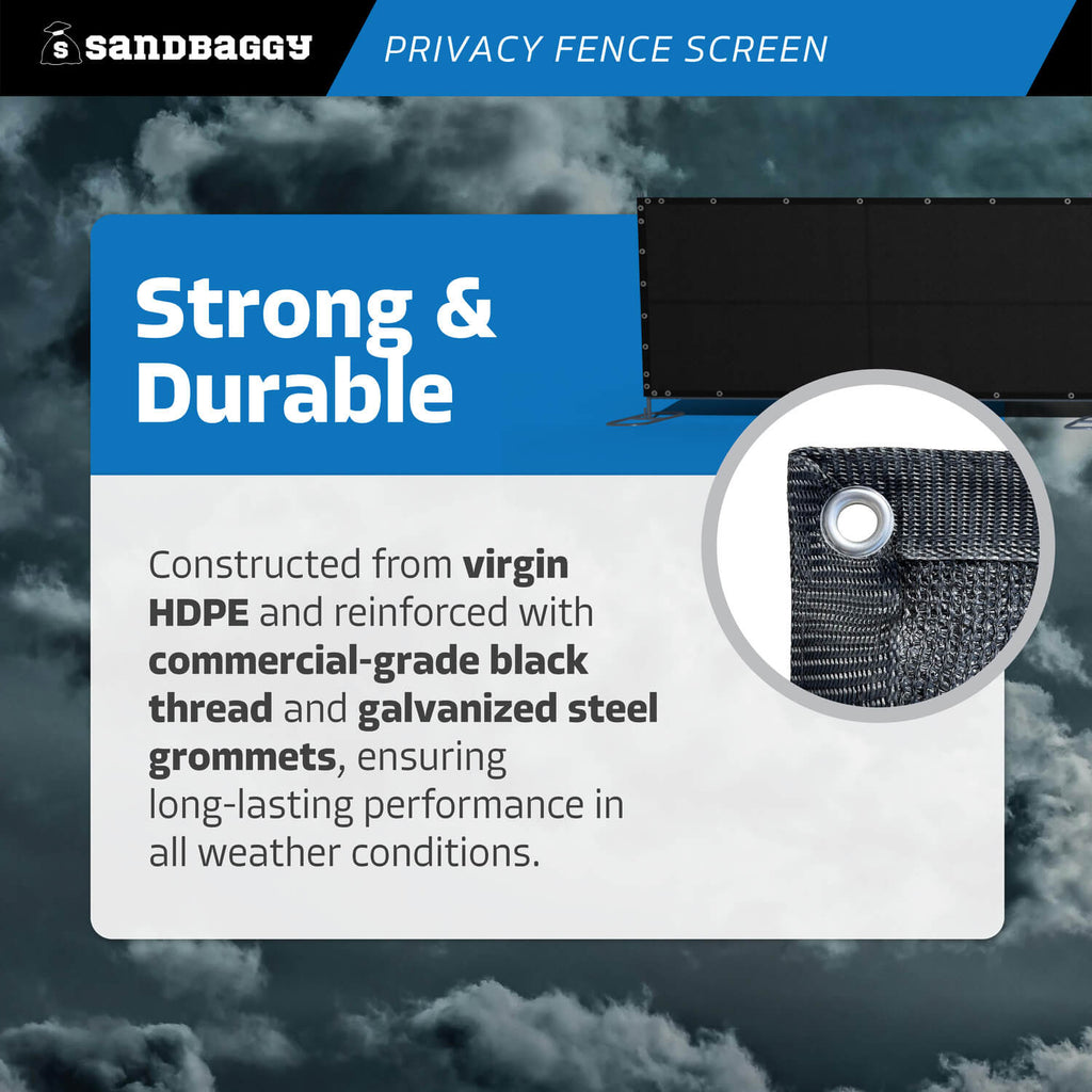Chain Link Fence Privacy Screen - 6ft x 12ft UV Resistant HDPE