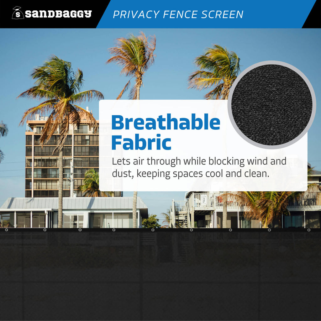 Chain Link Fence Privacy Screen - 6ft x 12ft UV Resistant HDPE