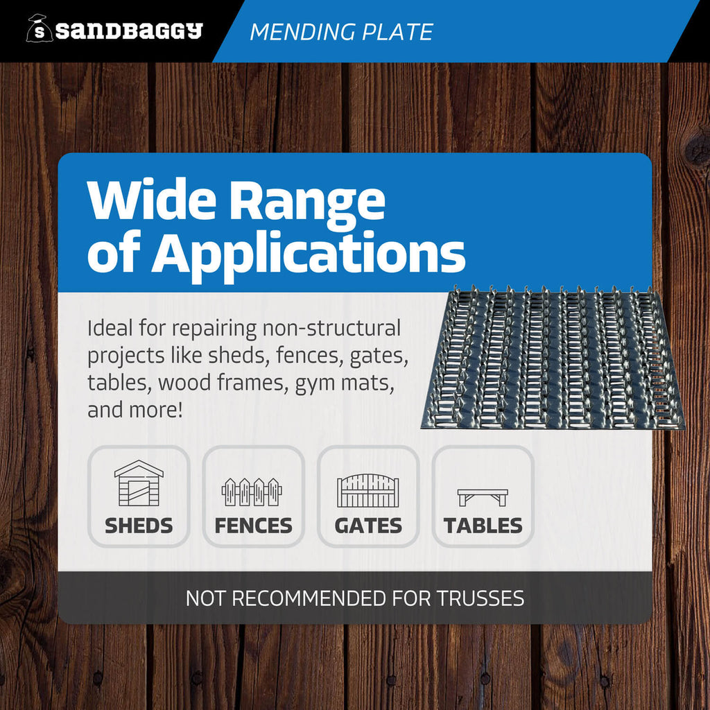 6" x 6" Steel Mending Plate For Wood (Hot Dipped Galvanized)