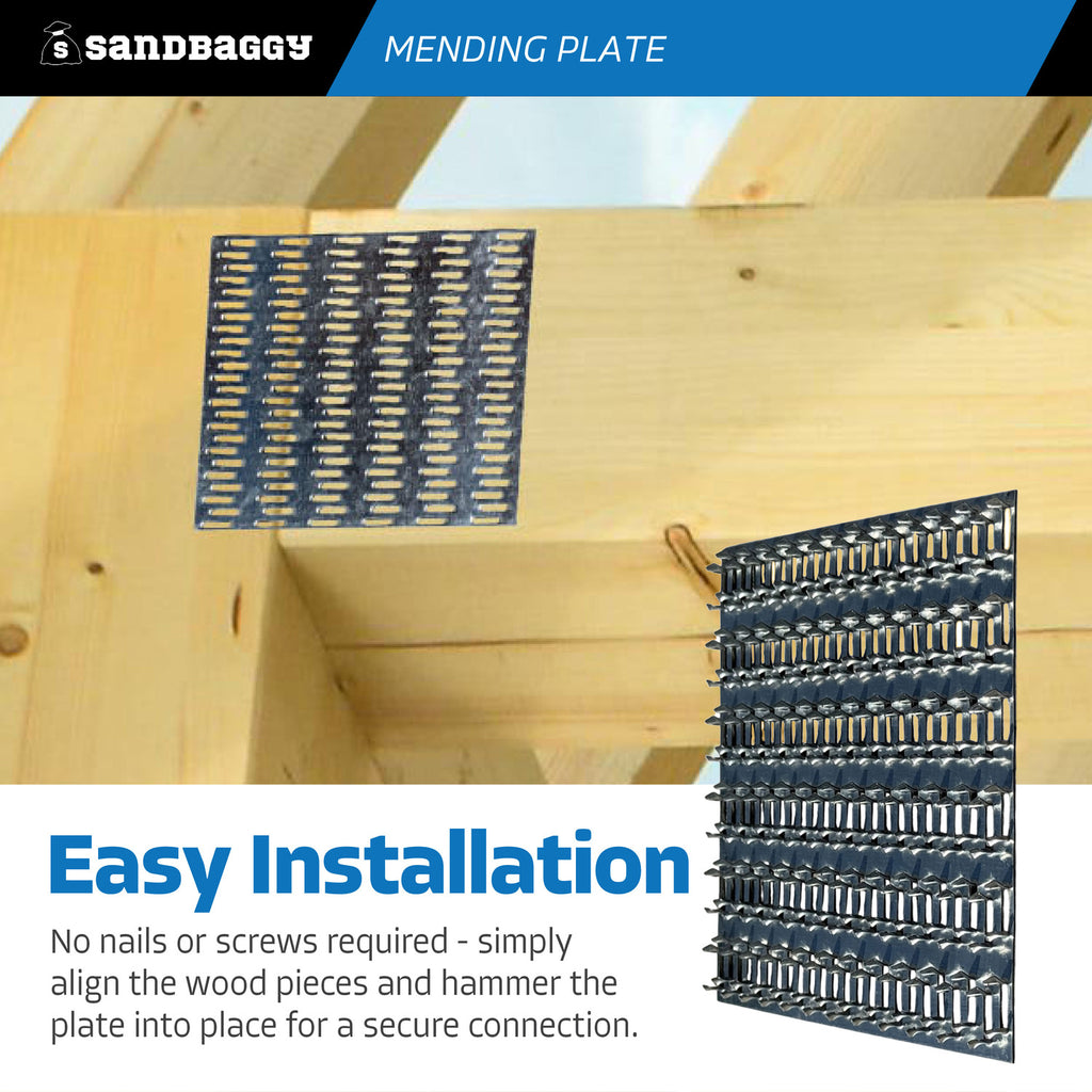 6" x 6" Steel Mending Plate For Wood (Hot Dipped Galvanized)