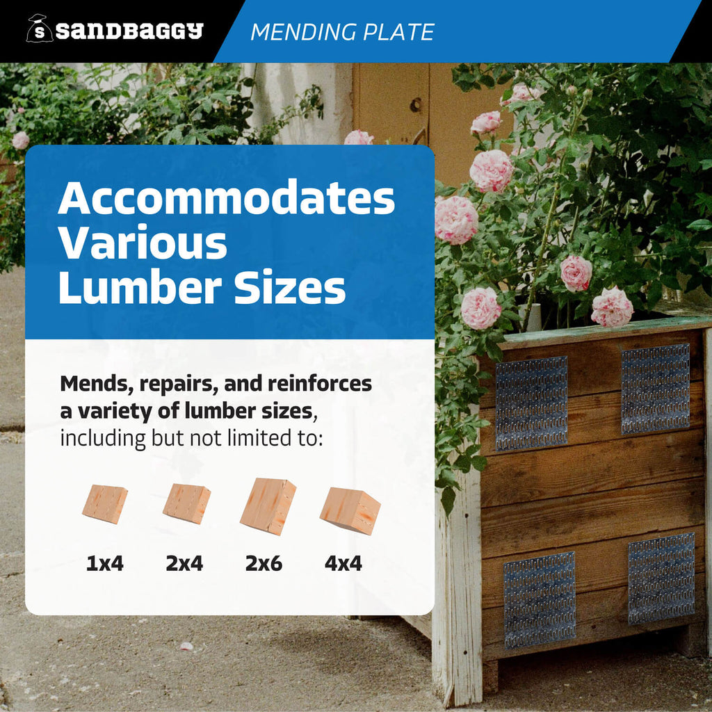 6" x 6" Steel Mending Plate For Wood (Hot Dipped Galvanized)